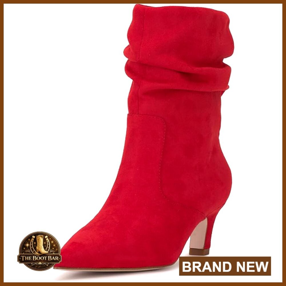 Faux Suede Ankle Booties Kitten Heel Fall Dress Shoes